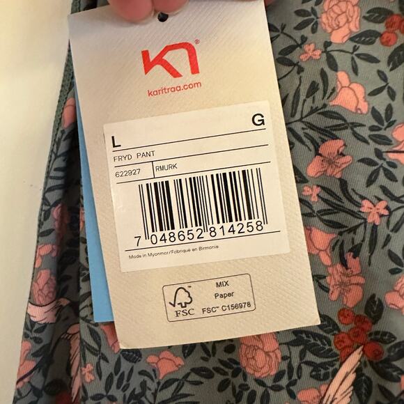 Kari Traa Women's Fryd Baselayer Bottoms Thermal Pants Murk Pattern Large - Picture 8 of 10